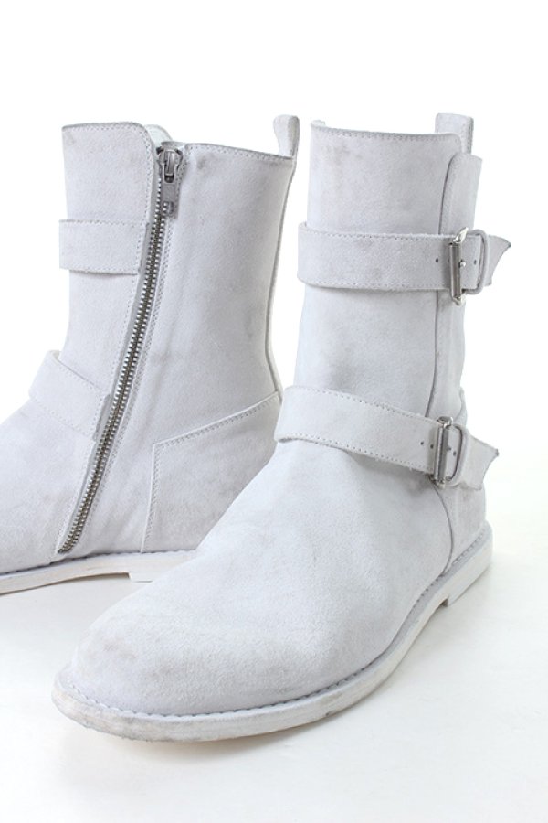 画像4: 【 50%OFF セール171,050円→85,525円】 ANN DEMEULEMEESTER アンドゥムルメステール ANKLE BOOTS SCAMOSCIATO WASHED BIANCO{1901-4222-367-001-WHT-AIS} (4)