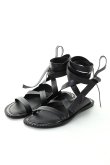 画像2: 【 50%OFF セール133,650円→66,825円】 ANN DEMEULEMEESTER アンドゥムルメステール SHOES VACCHETTA NERO+GUARDOLINO NERO&CUCITURE NERO{1901-4230-378-099-BLK-AIS} (2)