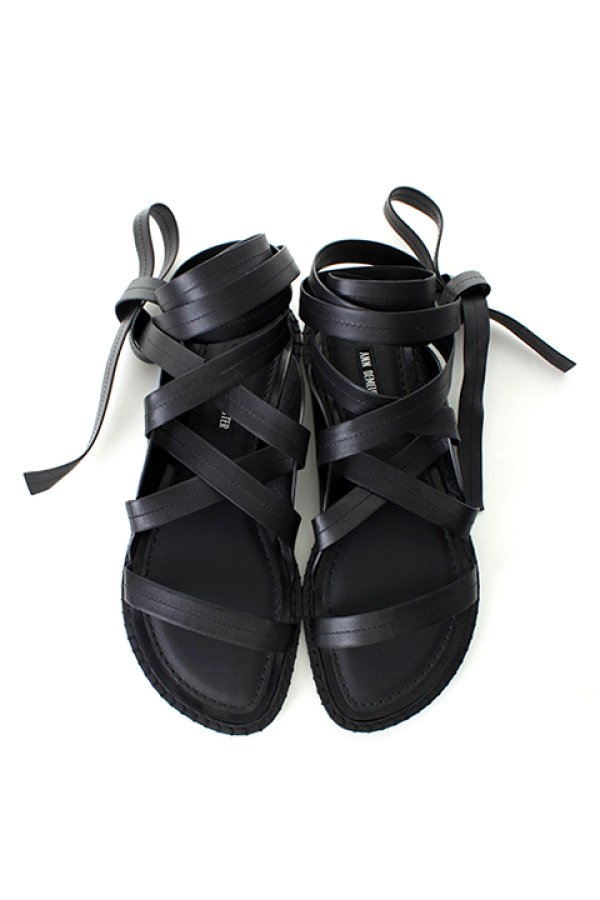 画像4: 【 50%OFF セール133,650円→66,825円】 ANN DEMEULEMEESTER アンドゥムルメステール SHOES VACCHETTA NERO+GUARDOLINO NERO&CUCITURE NERO{1901-4230-378-099-BLK-AIS} (4)