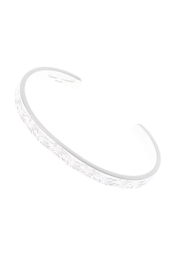画像1:  {SOLD} Taro Washimi タロウ ワシミ 鷲見太郎 Ｍ arabesque design 5mm bangle {-BEA}  :1ADB5M-F  (1)