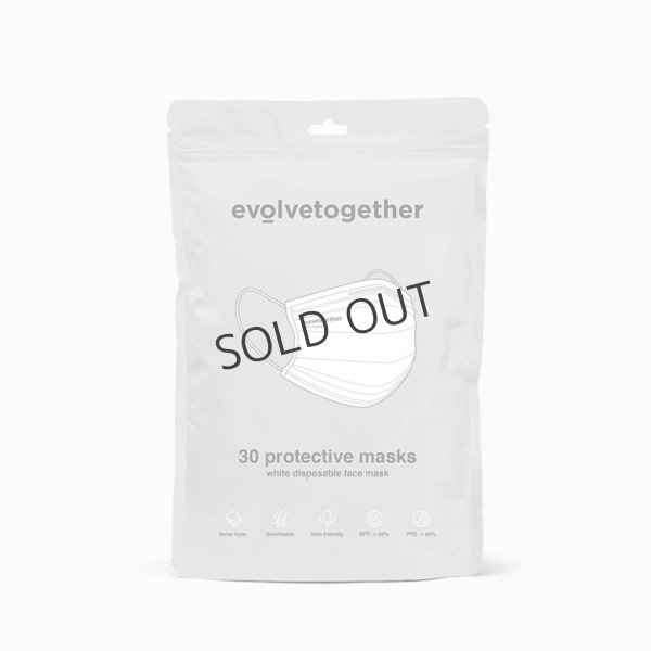画像4: {SOLD}evolvetogether イヴォルブトゥギャザー WHITE(30 face masks pack|30枚入り){-BCS} (4)