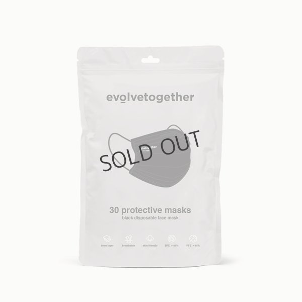 画像4: {SOLD}evolvetogether イヴォルブトゥギャザー BLACK（30 face masks pack｜30枚入り）{-BCS} (4)