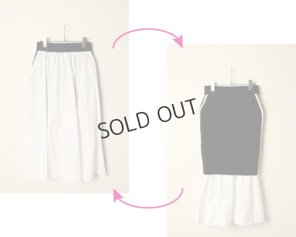 画像10: {SOLD}ダブスタ ダブルスタンダードクロージング|DOUBLE STANDARD CLOTHING 14G3Pミラノリブ×タフタリバーシブルスカート{-BCA} (10)