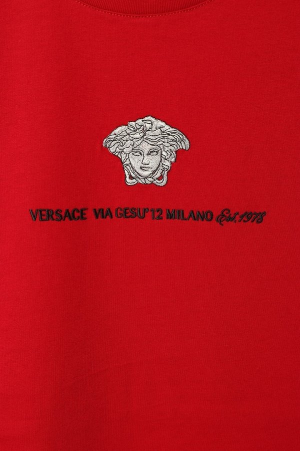 画像3: 【 20%OFF セール71,500円→57,200円】 VERSACE ヴェルサーチ 刺繍入り メドゥーサ ミラノ Tシャツ{1013302-1A11054_1RB30-BDA} (3)