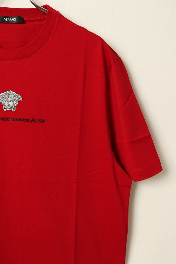 画像4: 【 20%OFF セール71,500円→57,200円】 VERSACE ヴェルサーチ 刺繍入り メドゥーサ ミラノ Tシャツ{1013302-1A11054_1RB30-BDA} (4)
