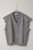 画像1: ekat エカット(UNISEX) DAMAGE LAYERED KNIT VEST{-BEA} (1)