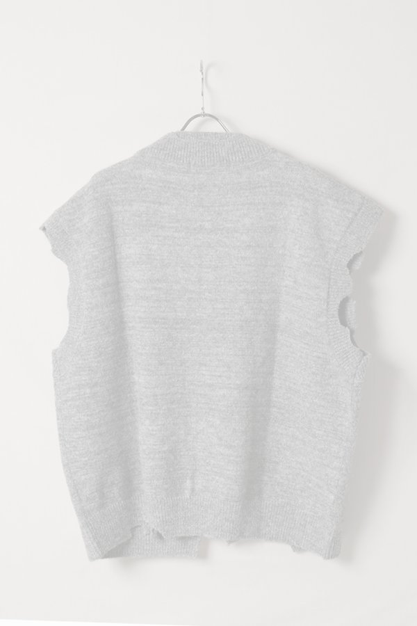 画像5:   ekat エカット(UNISEX) DAMAGE LAYERED KNIT VEST{-BEA} (5)