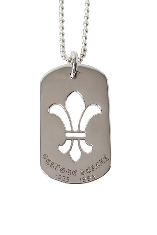 画像1: CHROME HEARTS クロムハーツ DOG TG-CH FLEUR-SLV-Ncklce／フレア ドッグタグ ペンダント{-BFS} (1)