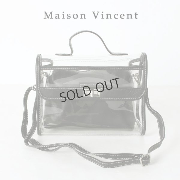 画像1: {SOLD}MAISON VINCENT メゾンヴァンサン Leather bag soft ポーチ付きクリアバッグ{-BJS} (1)
