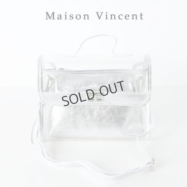 画像1: {SOLD}MAISON VINCENT メゾンヴァンサン Leather bag Metallic ポーチ付きクリアバッグ{-BJS} (1)