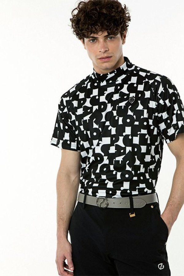 画像3: CPG GOLF シーピージーゴルフ 70’S調タイポグラフィプリントモックネックSS(ショートスリーブ)|MEN{-BDS} (3)