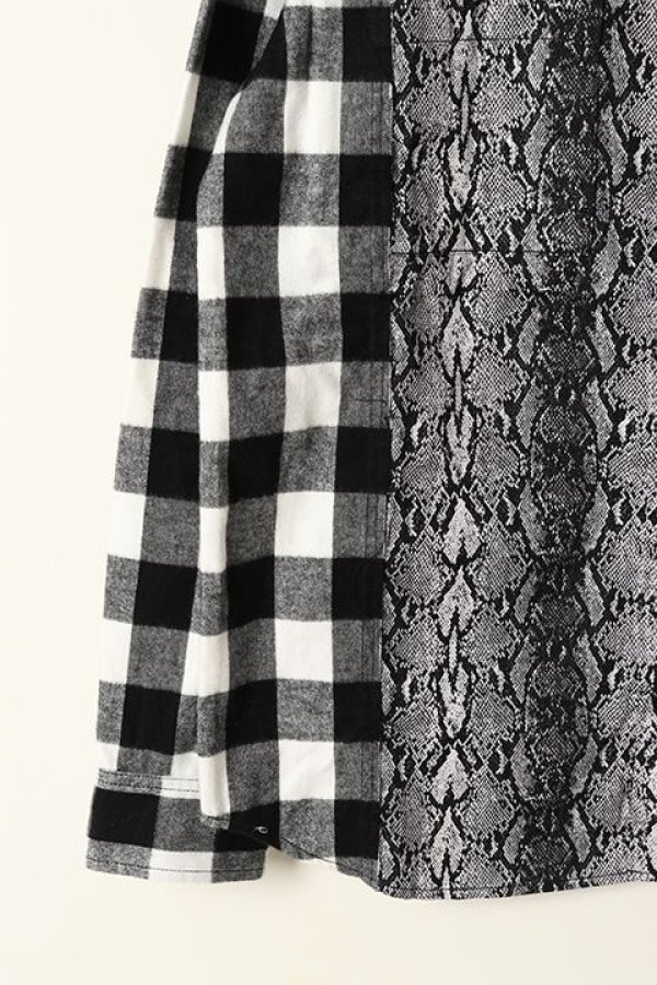 画像4: 【 50%OFF セール35,200円→17,600円】 roarguns ロアーガンズ PYTHON×CHECK SHIRTS{-BAA} (4)