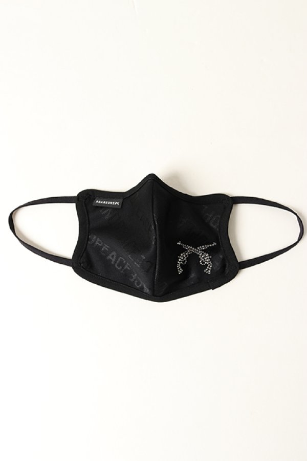 画像1: 【 50%OFF セール9,900円→4,950円】 roarguns ロアーガンズ NEW LOVE AND PEACE JACQUARD MASK BLACK / CRYSTAL{-BAS} (1)