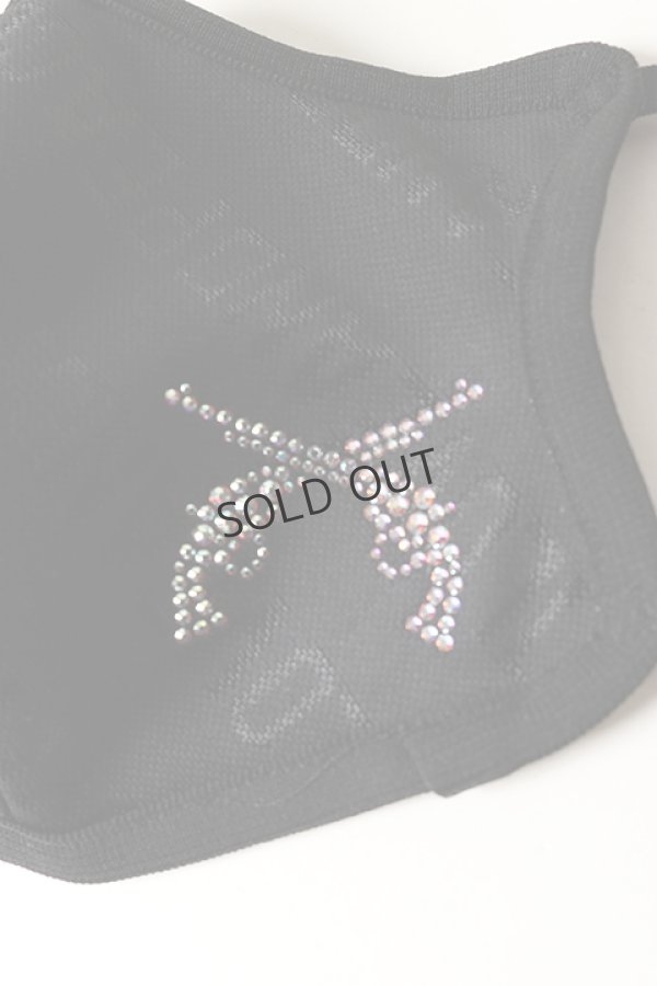 画像3: {SOLD}roarguns ロアーガンズ NEW LOVE AND PEACE JACQUARD MASK BLACK / CRYSTAL AB{-BAS} (3)