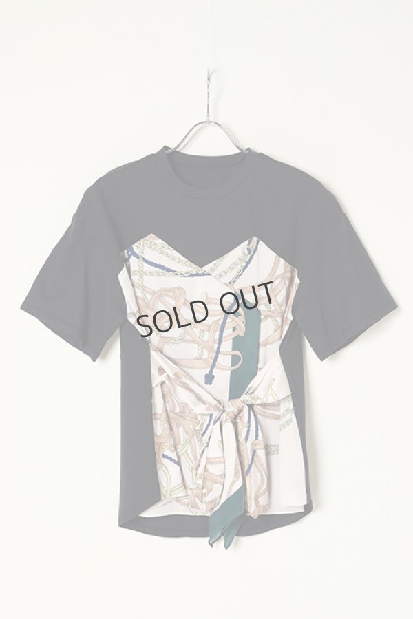 画像1: {SOLD}グレースコンチネンタル｜GRACE CONTINENTAL グレースクラス GRACE CLASS スカーフコンビトップ{0221242100-16NVY-BAS} (1)