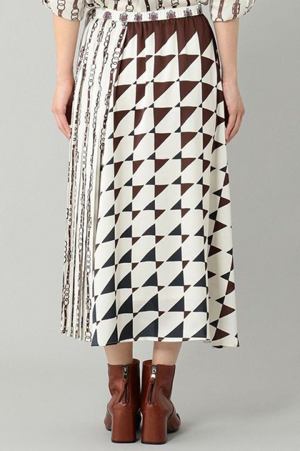 画像5: 【 40%OFF セール42,900円→25,740円】 グレースコンチネンタル|GRACE CONTINENTAL グレースクラス GRACE CLASS コンビツイルプリントスカート{0221321091-21BRW-BAA} (5)