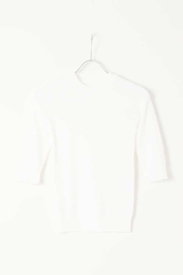 画像1:  {SOLD} グレースコンチネンタル｜GRACE CONTINENTAL グレースクラス GRACE CLASS 細リブニットトップ{0222343132-01WHT-BBA} (1)