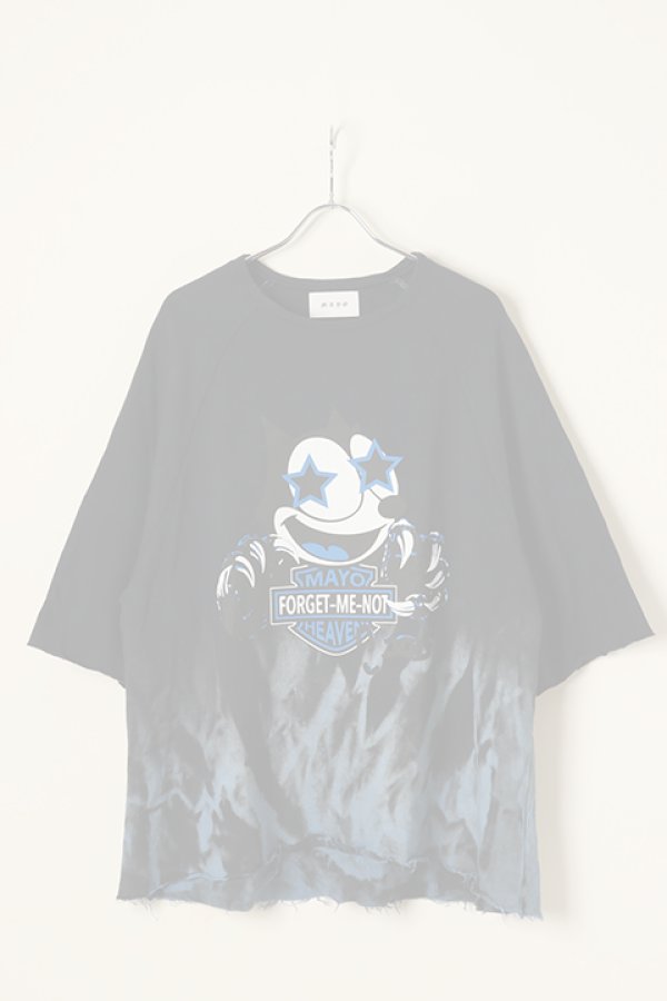 画像1:  {SOLD} MAYO×slave of fashion メイヨー×スレイブオブファッション 【SLAVE OF MAYO】POP UP DOUBLE NAME LIMITED ITEM Fire SWEAT Tee{22MY-YS-UB-01-BLU-BBS} (1)
