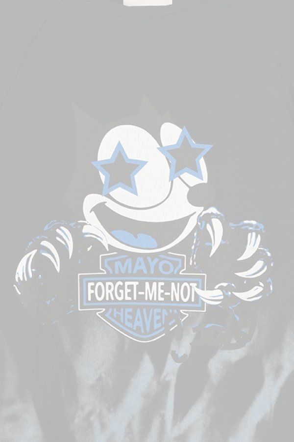 画像2:  {SOLD} MAYO×slave of fashion メイヨー×スレイブオブファッション 【SLAVE OF MAYO】POP UP DOUBLE NAME LIMITED ITEM Fire SWEAT Tee{22MY-YS-UB-01-BLU-BBS} (2)