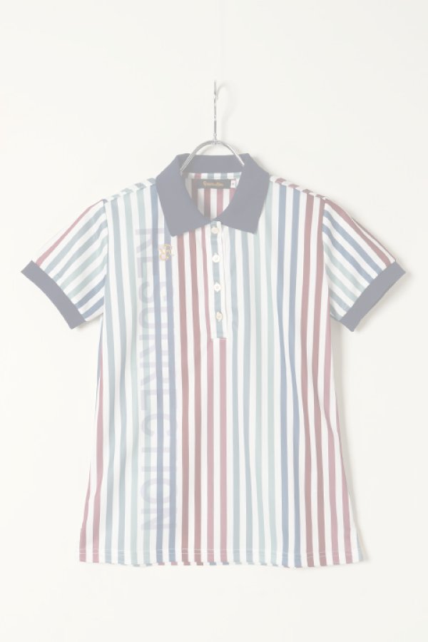 画像1:   レザレクション｜Resurrection W's Candy Stripe Polo / ウィメンズ キャンディストライプポロ{-BBS} (1)