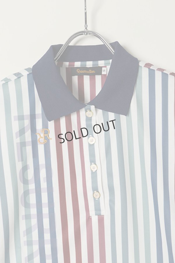 画像4: {SOLD}レザレクション｜Resurrection W's Candy Stripe Polo / ウィメンズ キャンディストライプポロ{-BBS} (4)