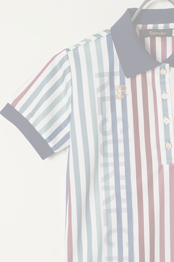 画像5:   レザレクション｜Resurrection W's Candy Stripe Polo / ウィメンズ キャンディストライプポロ{-BBS} (5)