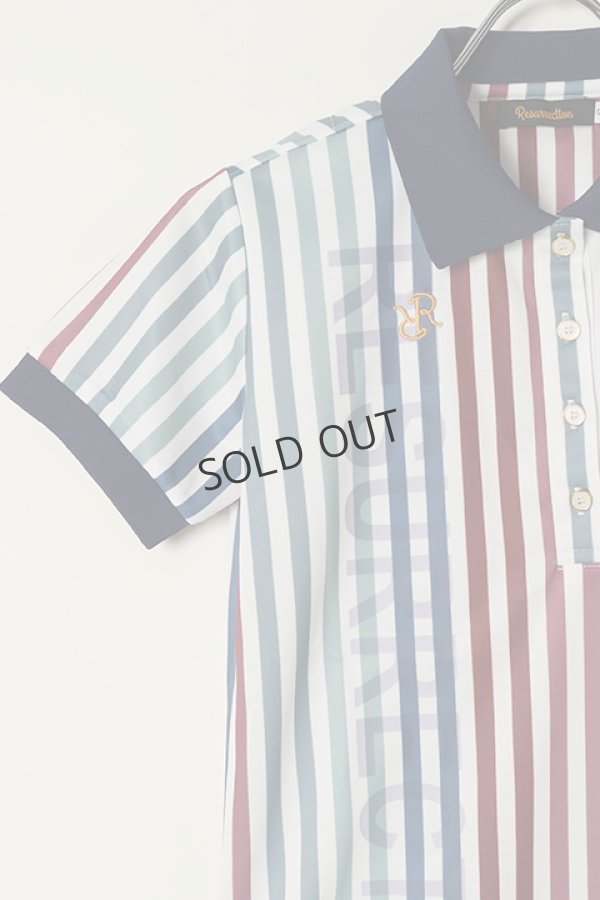 画像5: {SOLD}レザレクション｜Resurrection W's Candy Stripe Polo / ウィメンズ キャンディストライプポロ{-BBS} (5)