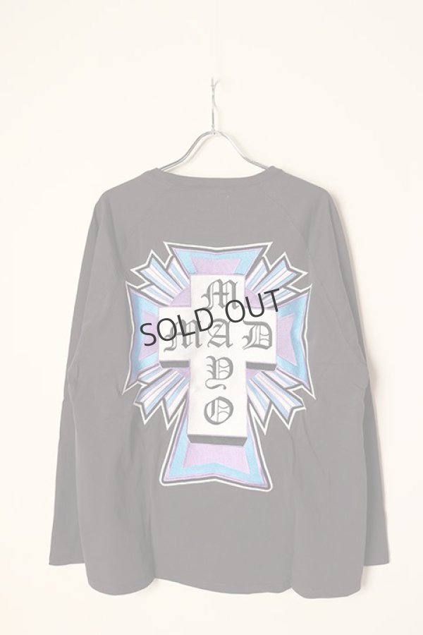 画像1: MAYO メイヨー MAYO CROSS Embroidery Raglan Long Sleeve Tee{23MY-LT11-BCA} (1)