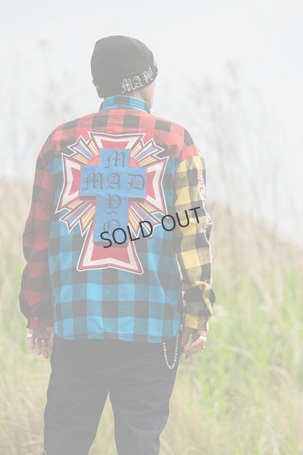 画像13: {SOLD}MAYO メイヨー MAYO CROSS Embroidery Check Shirt{-BCA} (13)