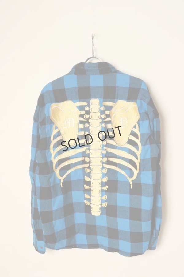 画像1: {SOLD}MAYO メイヨー MAYO BONES Embroidery Check Shirt{-BCA} (1)