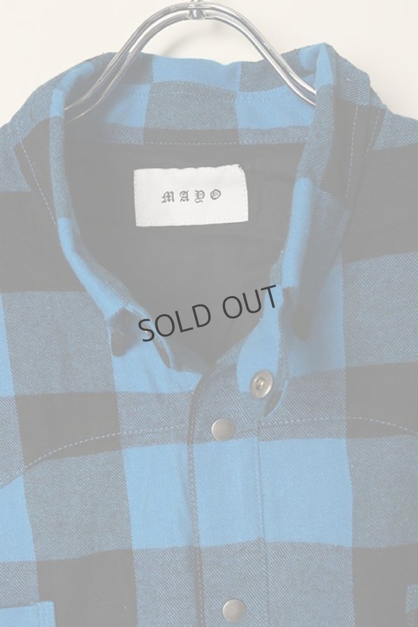 画像4: {SOLD}MAYO メイヨー MAYO BONES Embroidery Check Shirt{-BCA} (4)