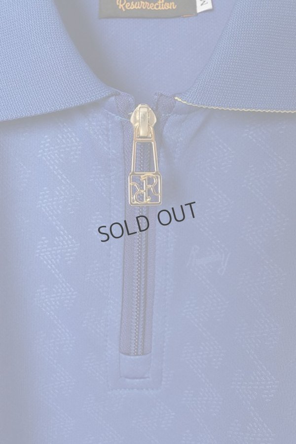 画像3: {SOLD}レザレクション|Resurrection メンズ GMエンボスジップポロ{23SSPS08-M-BLU-BCS} (3)