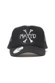 画像1: {SOLD}【24SS新作】MAYO メイヨー MAYO CROSS BONE Embroidery Mesh CAP{-BDS} (1)