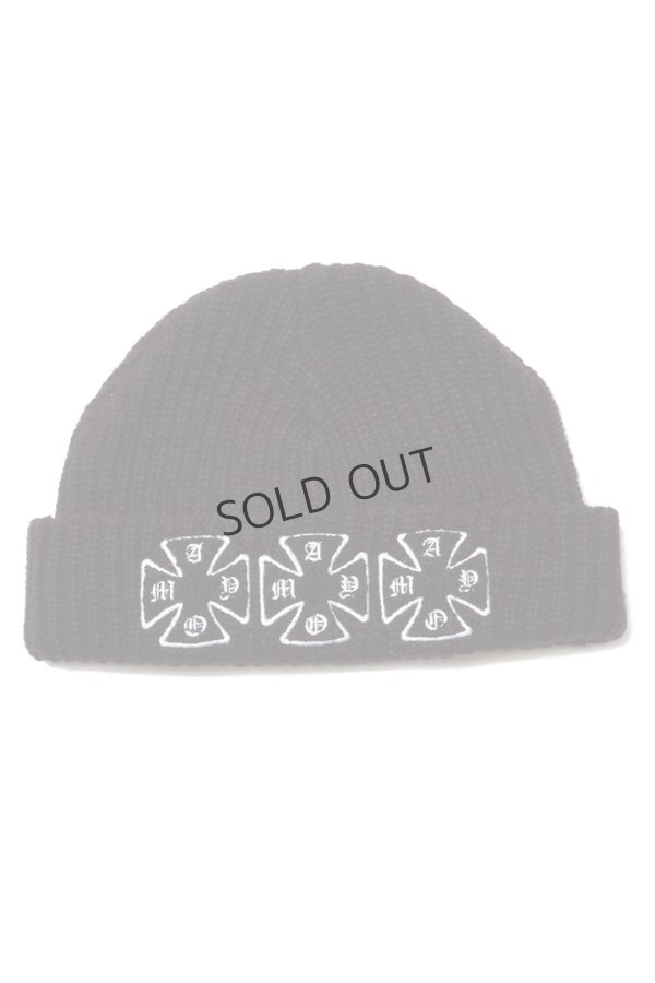 画像2: {SOLD}MAYO メイヨー IRON CROSS LOGO REVERSIBLE EMBROIDERY KNIT CAP ニットキャップ{-BEA} (2)
