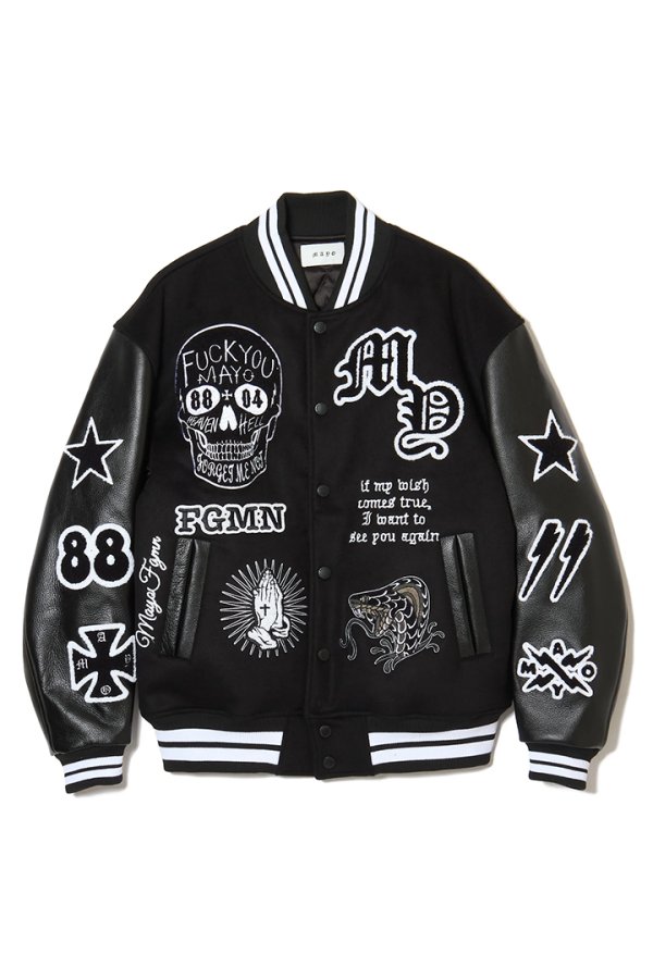 画像1: MAYO メイヨー MY FGMN EMBROIDERY STADIUM JKT 刺繍スタジャン{-BEA} (1)