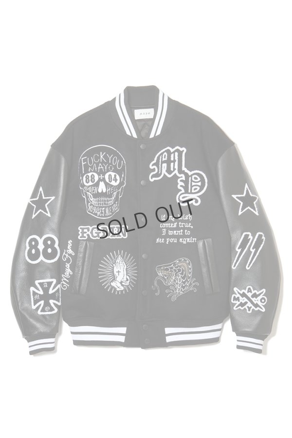 画像1: {SOLD}MAYO メイヨー MY FGMN EMBROIDERY STADIUM JKT 刺繍スタジャン{-BEA} (1)