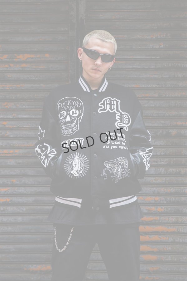 画像11: {SOLD}MAYO メイヨー MY FGMN EMBROIDERY STADIUM JKT 刺繍スタジャン{-BEA} (11)