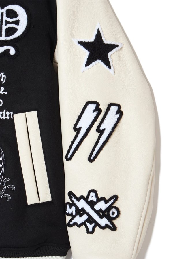 画像4: MAYO メイヨー MY FGMN EMBROIDERY STADIUM JKT 刺繍スタジャン{-BEA} (4)