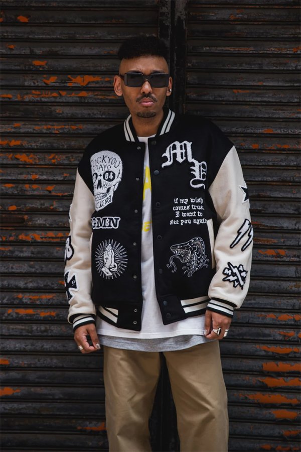 画像16: MAYO メイヨー MY FGMN EMBROIDERY STADIUM JKT 刺繍スタジャン{-BEA} (16)