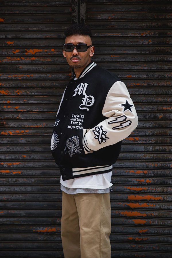 画像17: MAYO メイヨー MY FGMN EMBROIDERY STADIUM JKT 刺繍スタジャン{-BEA} (17)