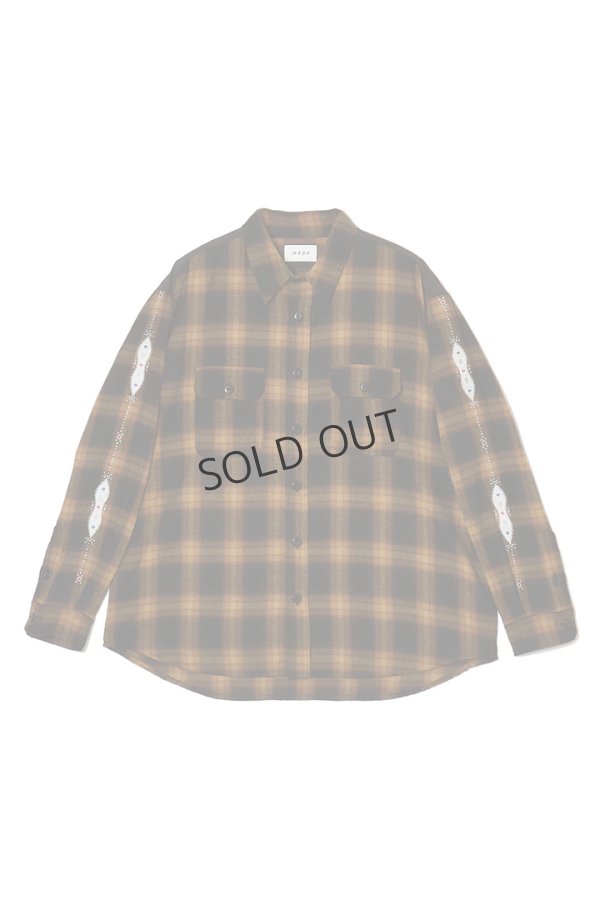 画像1: MAYO メイヨー STUD LOOK EMBROIDERY CHECK SHIRT スタッズ風刺繍チェックシャツ{-BEA} (1)