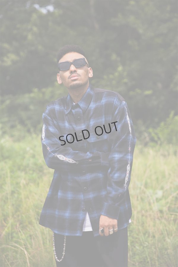 画像4: {SOLD}MAYO メイヨー STUD LOOK EMBROIDERY CHECK SHIRT スタッズ風刺繍チェックシャツ{-BEA} (4)