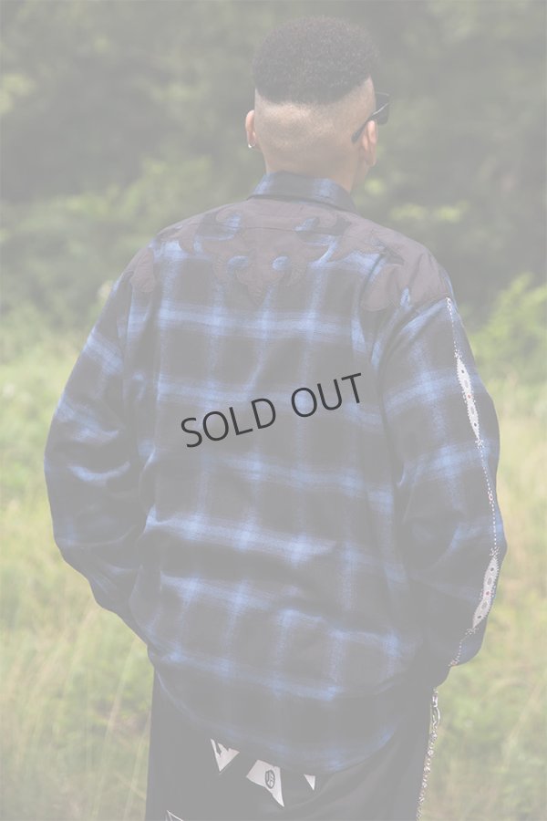 画像7: {SOLD}MAYO メイヨー STUD LOOK EMBROIDERY CHECK SHIRT スタッズ風刺繍チェックシャツ{-BEA} (7)