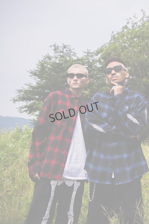 画像12: {SOLD}MAYO メイヨー STUD LOOK EMBROIDERY CHECK SHIRT スタッズ風刺繍チェックシャツ{-BEA} (12)