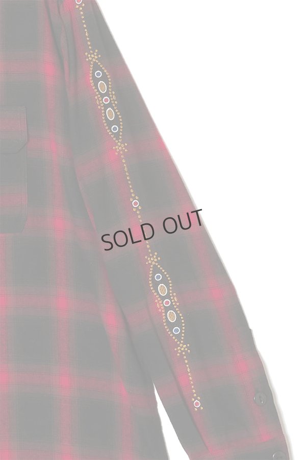 画像3: {SOLD}MAYO メイヨー STUD LOOK EMBROIDERY CHECK SHIRT スタッズ風刺繍チェックシャツ{-BEA} (3)