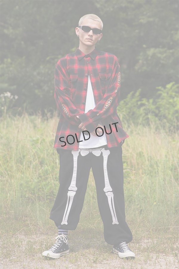 画像5: {SOLD}MAYO メイヨー STUD LOOK EMBROIDERY CHECK SHIRT スタッズ風刺繍チェックシャツ{-BEA} (5)