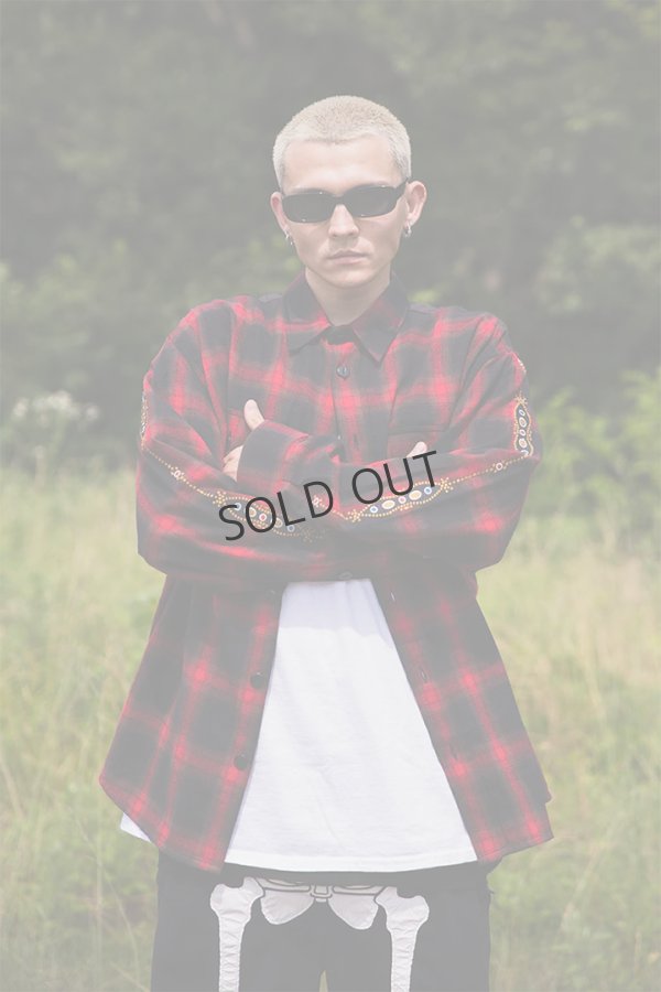 画像6: {SOLD}MAYO メイヨー STUD LOOK EMBROIDERY CHECK SHIRT スタッズ風刺繍チェックシャツ{-BEA} (6)