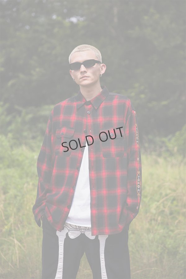 画像8: {SOLD}MAYO メイヨー STUD LOOK EMBROIDERY CHECK SHIRT スタッズ風刺繍チェックシャツ{-BEA} (8)