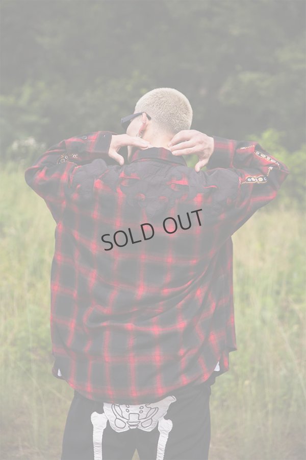 画像10: {SOLD}MAYO メイヨー STUD LOOK EMBROIDERY CHECK SHIRT スタッズ風刺繍チェックシャツ{-BEA} (10)