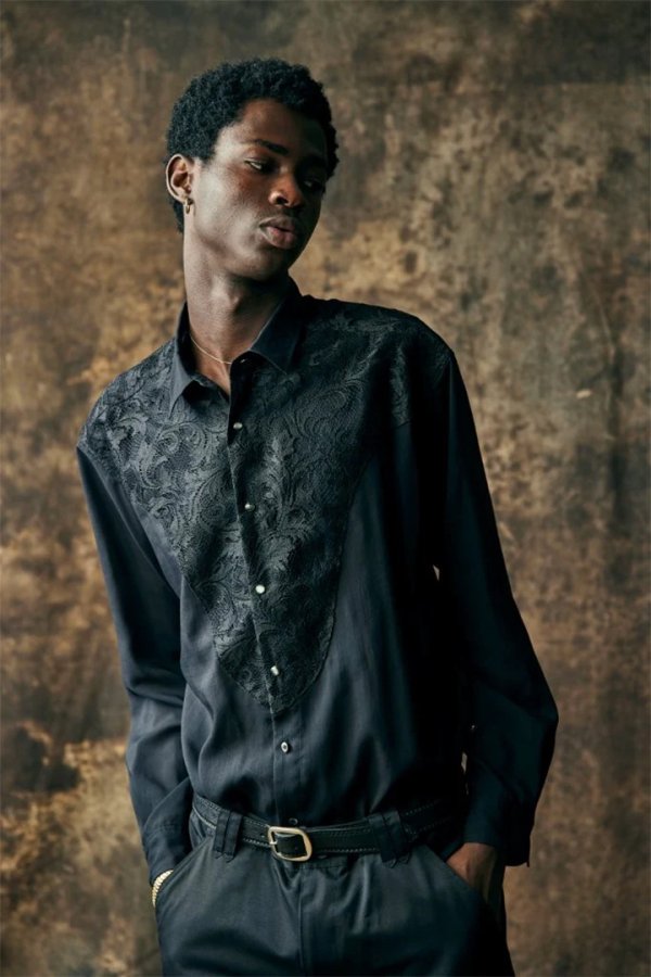 画像6: 【 30%OFF セール39,600円→27,720円】 roarguns ロアーガンズ LACE WESTERN SHIRT{-BES} (6)